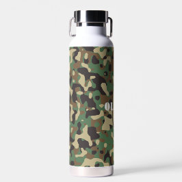 Green Brown Beige Camouflage Camouflage Monogram N Trinkflasche