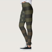 Green, Brown, & Black American Flag Earth Tones  Leggings (Links)