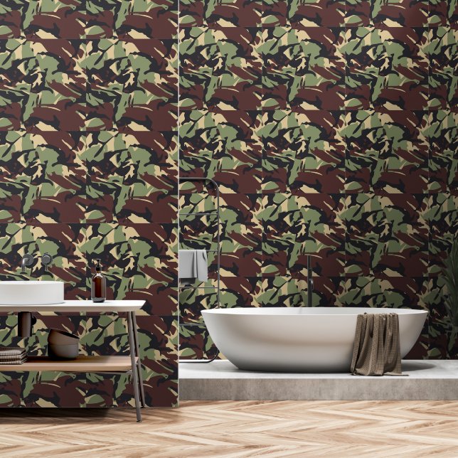 Green Brown Camou Tapete (Badezimmer)