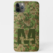Green Brown Camouflage Glitzer Camouflage Monogram Case-Mate iPhone Hülle (Rückseite)