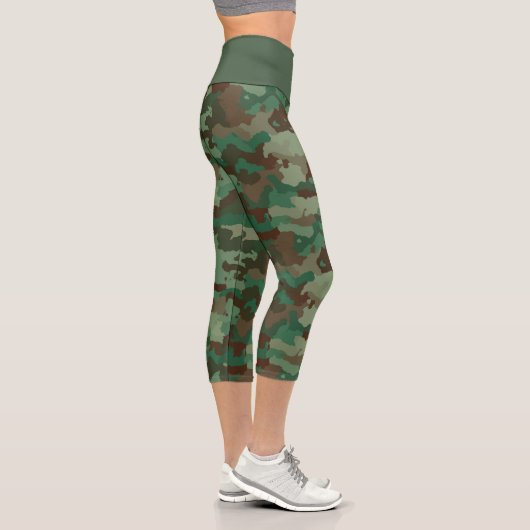 Green Brown Camouflage High Waisted Capris (Rechts)