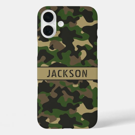 Green Brown Camouflage Personalized Case-Mate iPhone Hülle (Rückseite)