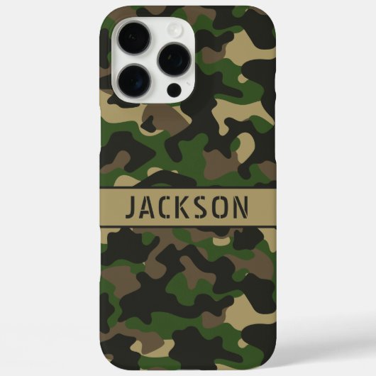 Green Brown Camouflage Personalized Case-Mate iPhone Hülle (Rückseite)