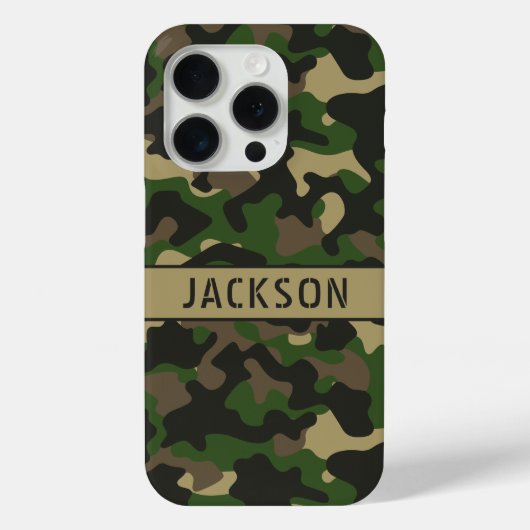 Green Brown Camouflage Personalized Case-Mate iPhone Hülle (Rückseite)