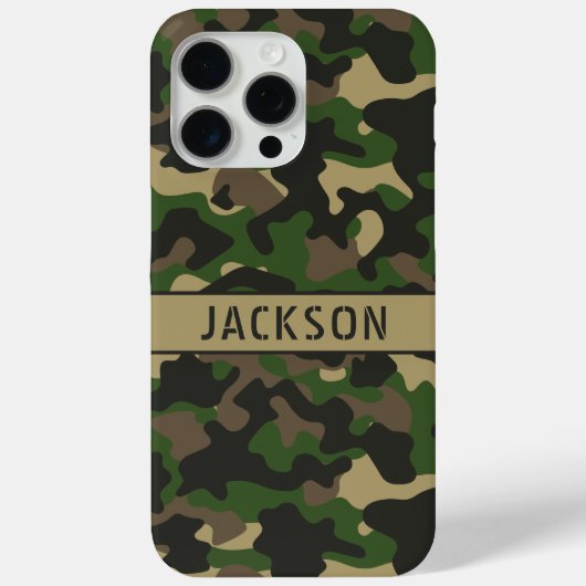 Green Brown Camouflage Personalized Case-Mate iPhone Hülle (Rückseite)
