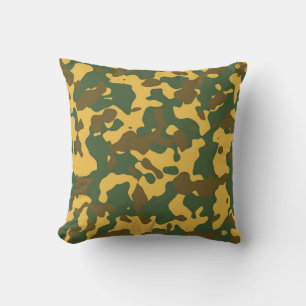Green Brown Camouflage Throw Kissen