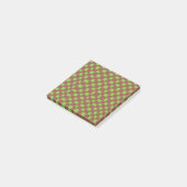 Green Brown Checkerboard Earthy Checkered Patered Post-it Klebezettel (angewinkelt)