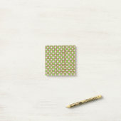 Green Brown Checkerboard Earthy Checkered Patered Post-it Klebezettel (Auf Schreibtisch)