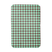 Green Brown Diamond Schachbrett Muster Badematte (Vorderseite Vertikal)