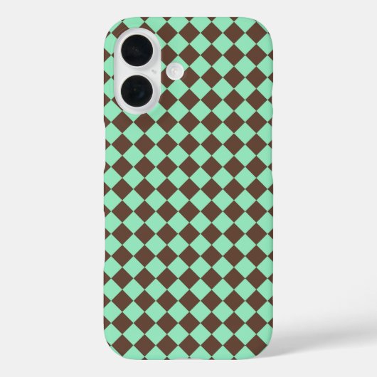 Green Brown Diamond Schachbrett Muster Case-Mate iPhone Hülle (Rückseite)