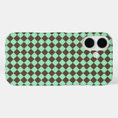 Green Brown Diamond Schachbrett Muster Case-Mate iPhone Hülle (Rückseite (Horizontal))