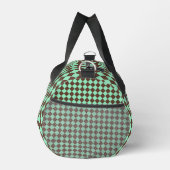Green Brown Diamond Schachbrett Muster Duffle Bag (Rechts)