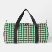 Green Brown Diamond Schachbrett Muster Duffle Bag (Rückseite)