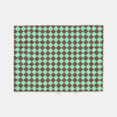Green Brown Diamond Schachbrett Muster Fleecedecke (Vorderseite (Horizontal))