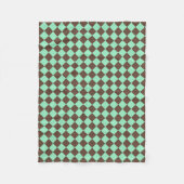 Green Brown Diamond Schachbrett Muster Fleecedecke (Vorderseite)