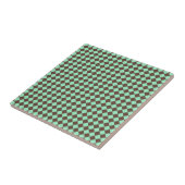 Green Brown Diamond Schachbrett Muster Fliese (Seite)