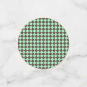 Green Brown Diamond Schachbrett Muster Konfetti (Klein Vorderseite)