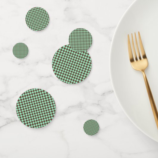 Green Brown Diamond Schachbrett Muster Konfetti (Gruppe)