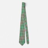 Green Brown Diamond Schachbrett Muster Krawatte (Vorderseite)