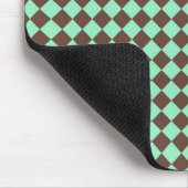 Green Brown Diamond Schachbrett Muster Mousepad (Ecke)