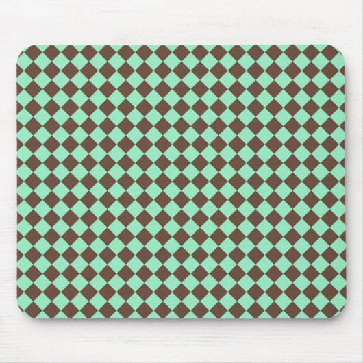 Green Brown Diamond Schachbrett Muster Mousepad (Vorne)