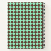 Green Brown Diamond Schachbrett Muster Notizblock (Rückseite)
