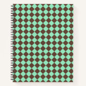 Green Brown Diamond Schachbrett Muster Notizblock (Vorderseite)