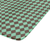 Green Brown Diamond Schachbrett Muster Schneidebrett (Ecke)
