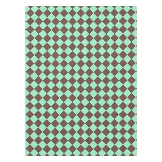 Green Brown Diamond Schachbrett Muster Tischdecke (Vorderseite)