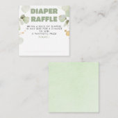 Green Brown Diaper Raffle Baby Duschkarten Begleitkarte (Vorne/Hinten)