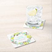 Green & Brown Floral Wreath Bridal Shower Rechteckiger Pappuntersetzer (Vor Ort)