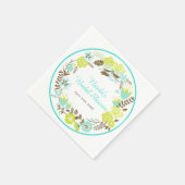 Green & Brown Floral Wreath Bridal Shower Serviette (Ecke)