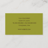 Green Brown Gold Damask Business Card Visitenkarte (Rückseite)