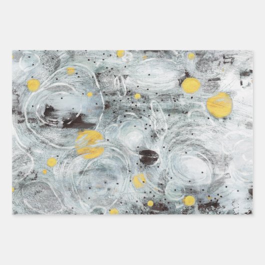 Green Brown Gray Abstract Collage Geschenkpapier Set (Vorderseite 3)