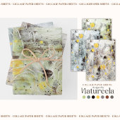 Green Brown Gray Abstract Collage Geschenkpapier Set