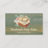 Green Brown Handmade Bath Bomb Soap Maker Visitenkarte (Vorderseite)