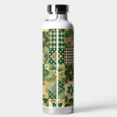 GREEN & BROWN IRISH SHAMROCKS & PLAID PATTERNS TRINKFLASCHE (Rechts)