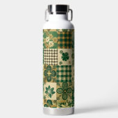 GREEN & BROWN IRISH SHAMROCKS & PLAID PATTERNS TRINKFLASCHE (Vorderseite)