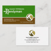 Green Brown Layers Handyman Motif Hammer Logo Visitenkarte (Vorne/Hinten)