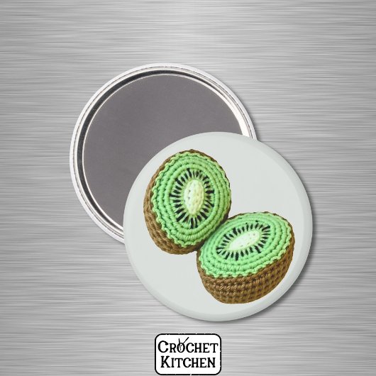 Green Brown Minimalistisch Oma Frucht Crochet Kiwi Magnet