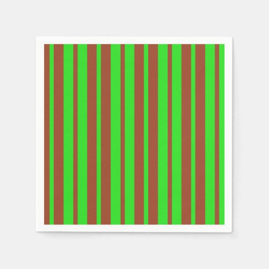 Green Brown Stylish Stripes Pattern Design Serviette (Vorderseite)