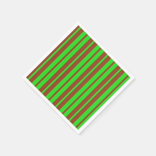 Green Brown Stylish Stripes Pattern Design Serviette (Ecke)