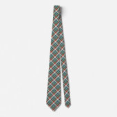 Green Brown Tartan Chic Stilvolles Muster Krawatte (Vorderseite)