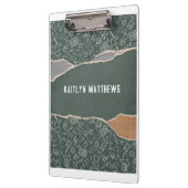 Green Brown Torrent Paper School Personalisiert Klemmbrett (Links)
