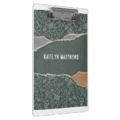 Green Brown Torrent Paper School Personalisiert Klemmbrett (Rechts)