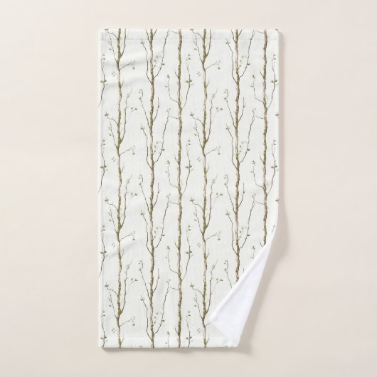 Green Brown Trees   Badhandtuch Set (Handtuch)