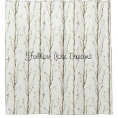 Green Brown Trees Duschvorhang (Vorderseite)