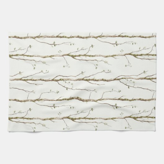 Green Brown Trees Geschirrtuch (Horizontal)