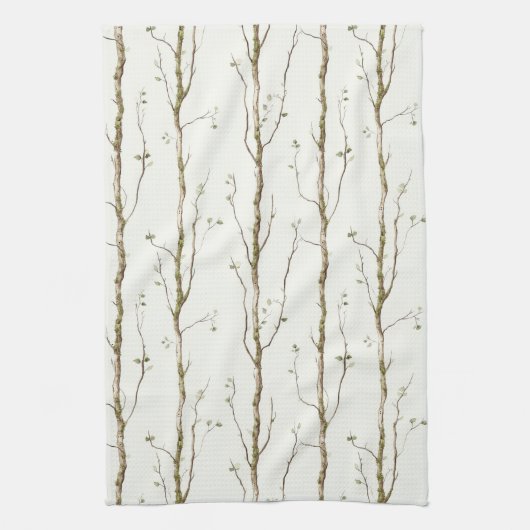 Green Brown Trees Geschirrtuch (Vertikal)