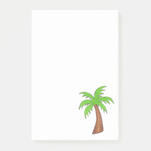 Green Brown Tropical Island Palm Tree Beach Vacay Post-it Klebezettel